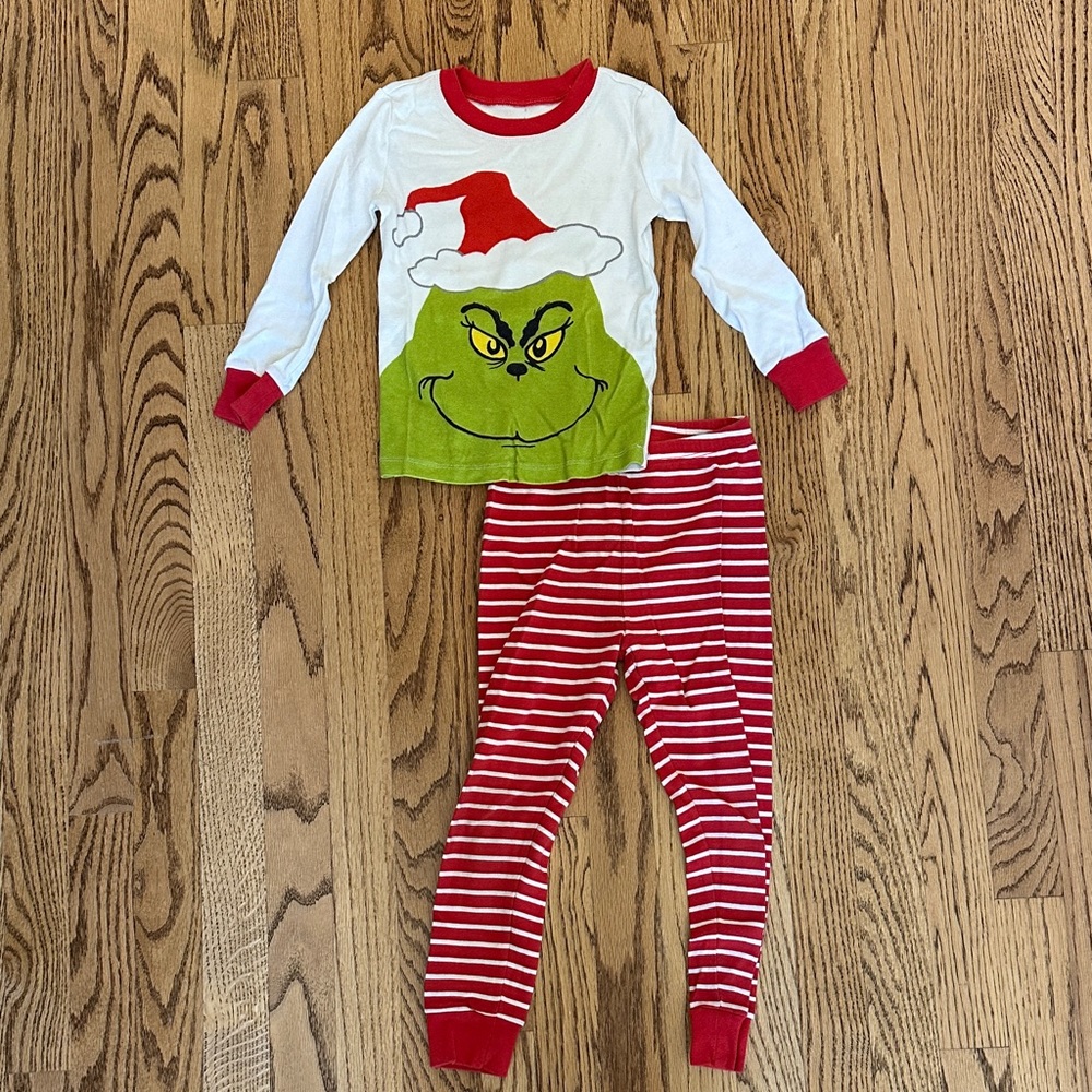 Pottery Barn Kids Grinch Pajamas Set - Red and White